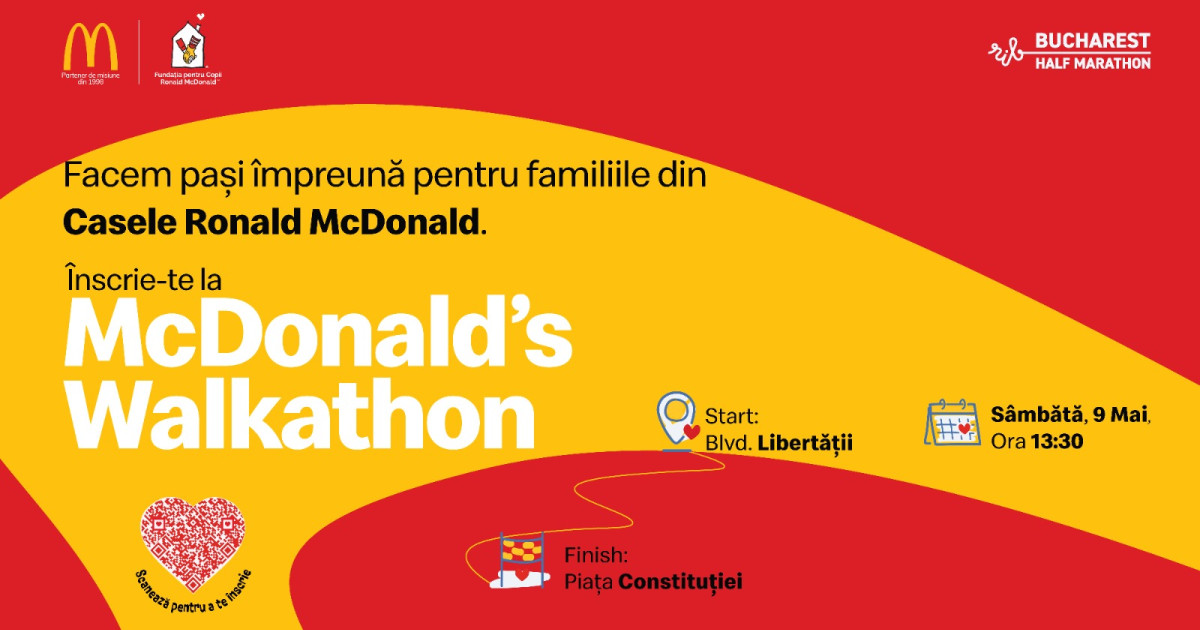 Un kilometru de solidaritate: Cursa caritabilă McDonald’s pentru familiile copiilor spitalizați