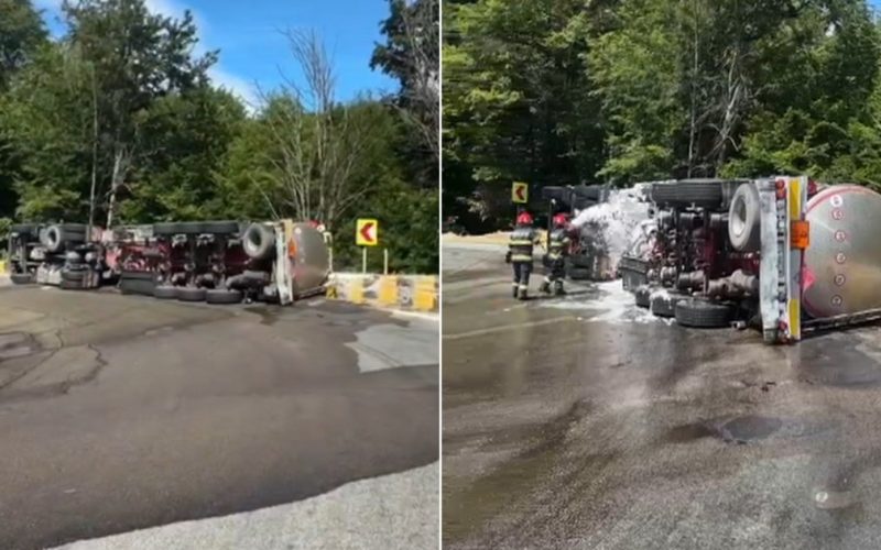 Accident pe DN7: Răsturnarea unei cisterne cu benzină creează panică și riscuri majore în Argeș
